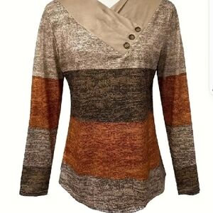 Chic Striped Long Sleeve Sweater